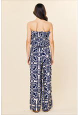 PRINTED STRAPLESS JUMPSUIT