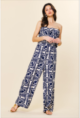 PRINTED STRAPLESS JUMPSUIT