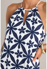 EMBROIDERED HALTER DRESS