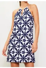 EMBROIDERED HALTER DRESS