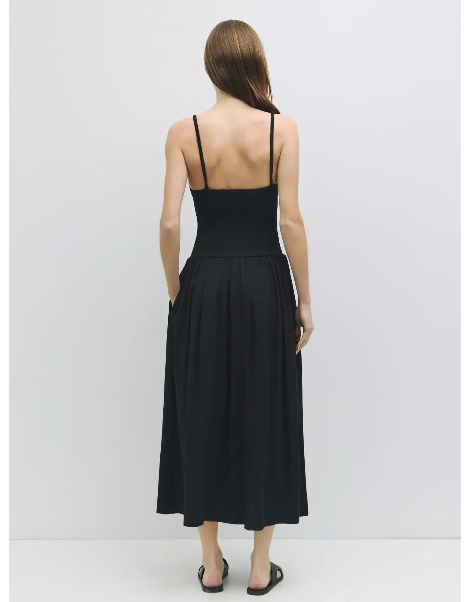 ELASTIC BODICE SPAGHETTI STRAP MIDI