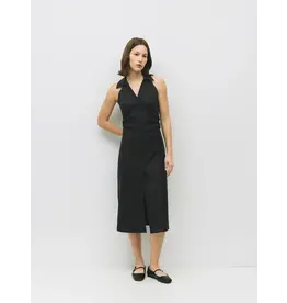 SLVLESS COLLARD DRESS W/BACK TIE