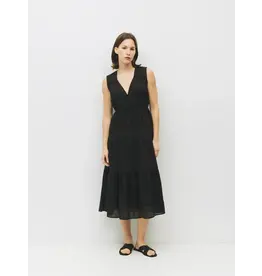 VNECK GAUZE TIERED DRESS