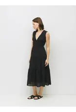 VNECK GAUZE TIERED DRESS