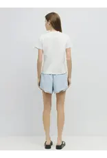 ELASTIC SHORTS W/DOUBLE HEM DETAIL