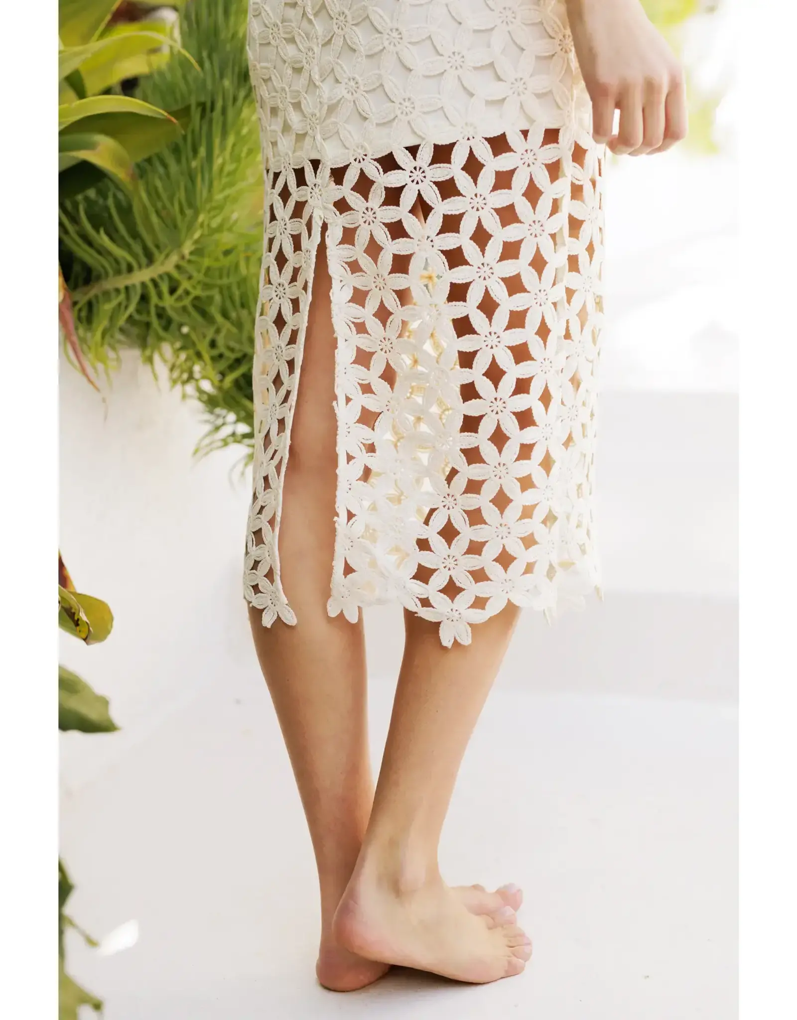 ENDLESS BLU CROCHET SUMMER MIDI DRESS