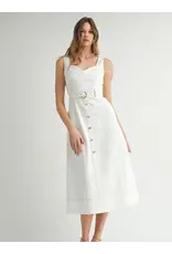 ENDLESS BLU SWEETHEART BUTTON MIDI DRESS