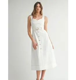ENDLESS BLU SWEETHEART BUTTON MIDI DRESS