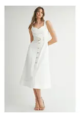 ENDLESS BLU SWEETHEART BUTTON MIDI DRESS