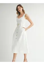 ENDLESS BLU SWEETHEART BUTTON MIDI DRESS