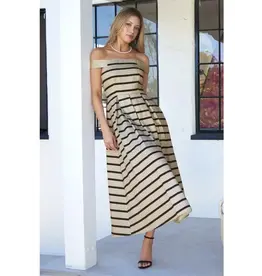 ENDLESS BLU STRIPED MIDI SUNDRESS