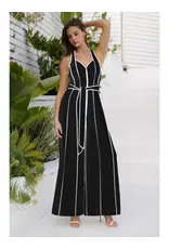 ENDLESS BLU CONTRASTING HALTER JUMPSUIT