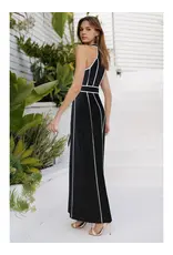 ENDLESS BLU CONTRASTING HALTER JUMPSUIT