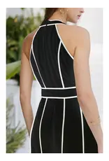 ENDLESS BLU CONTRASTING HALTER JUMPSUIT