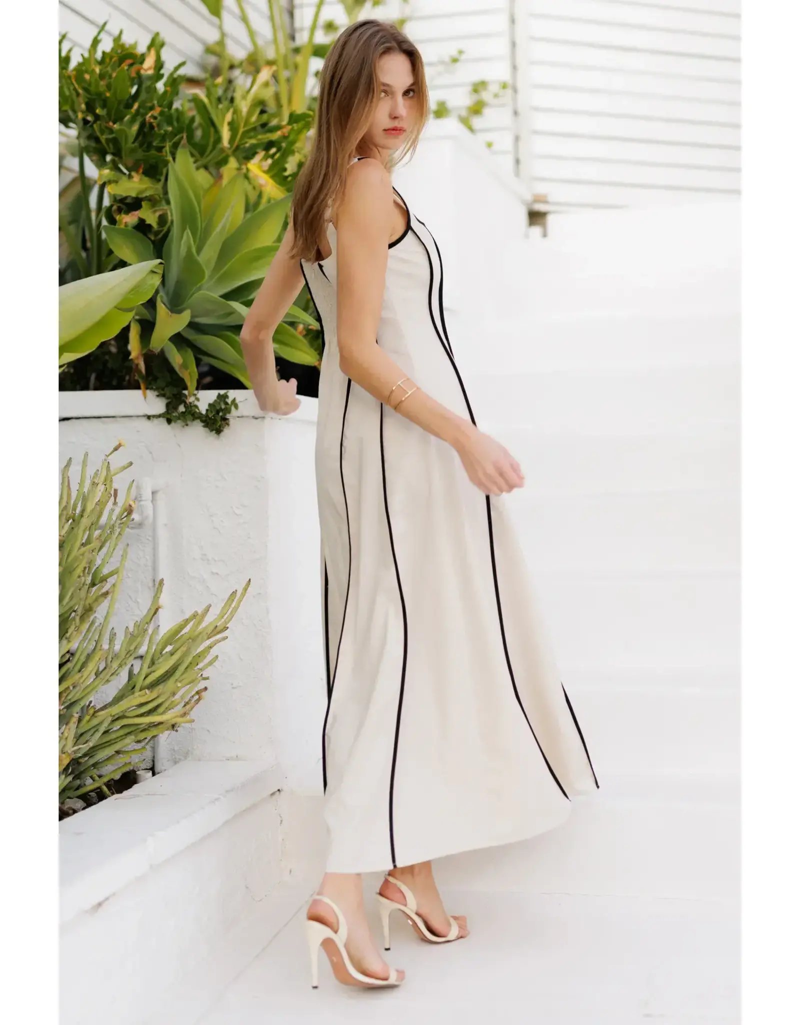 ENDLESS BLU MADELINE LINEN DRESS