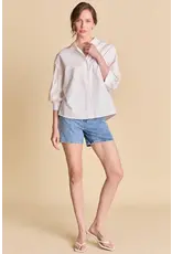 BALLON SLEEVE W/LACE DETAIL BLOUSE