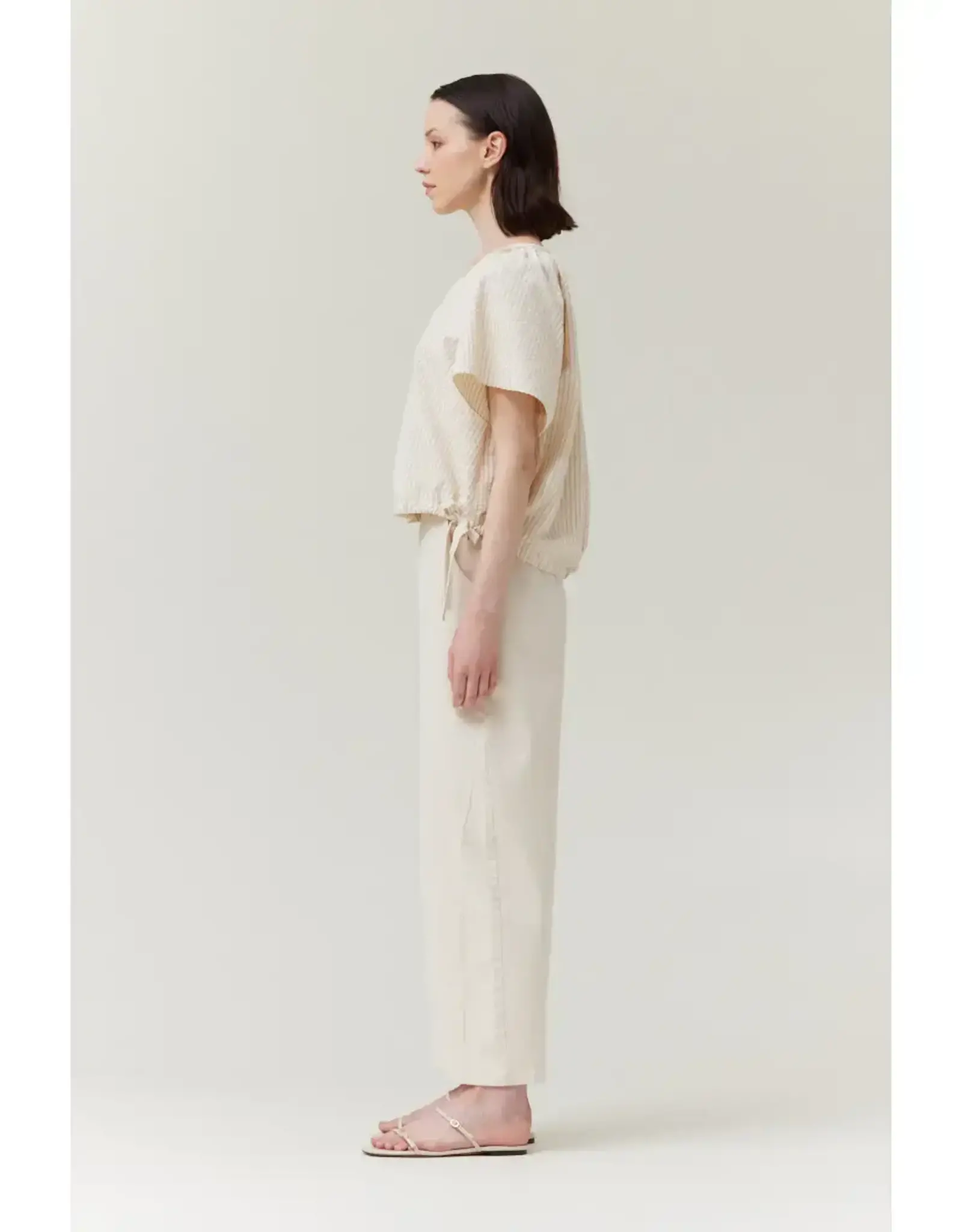 SIDE RIBBON TIE VNECK TOP