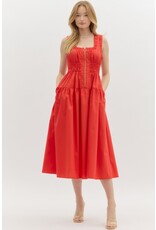ENTRO ZIPPER FRONT MIDI DRESS