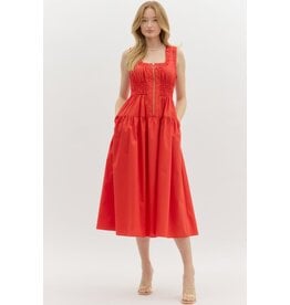 ENTRO ZIPPER FRONT MIDI DRESS