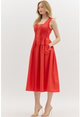 ZIPPER FRONT MIDI DRESS