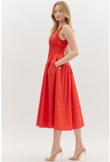 ZIPPER FRONT MIDI DRESS