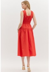 ZIPPER FRONT MIDI DRESS