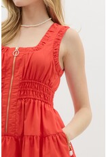 ENTRO ZIPPER FRONT MIDI DRESS