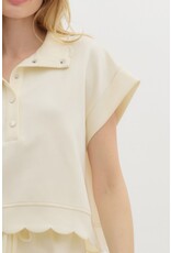 ENTRO ATHLEISURE SCALLOP TOP
