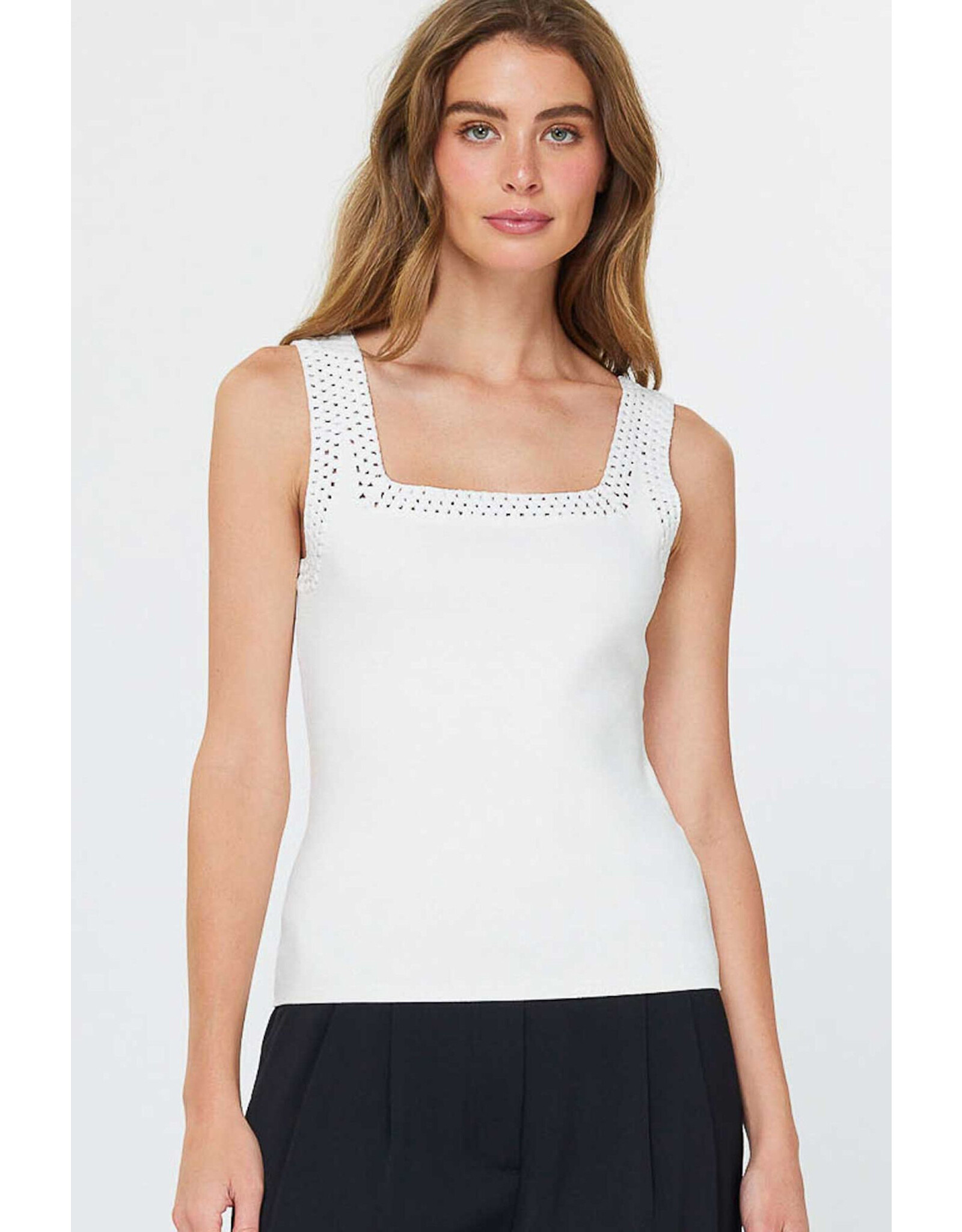 SQUARE NECK KNIT TANK TOP