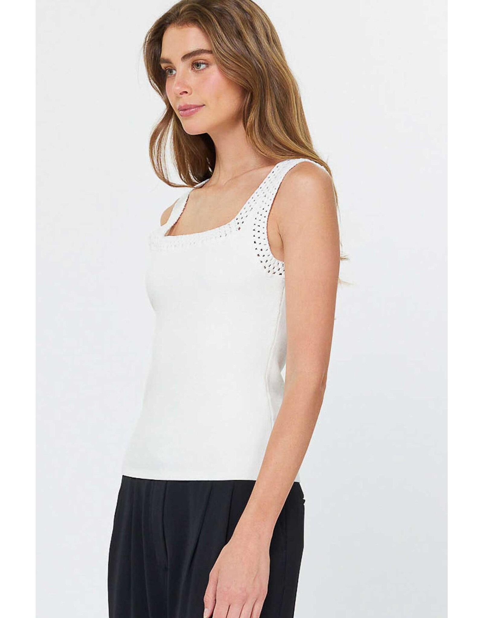 SQUARE NECK KNIT TANK TOP