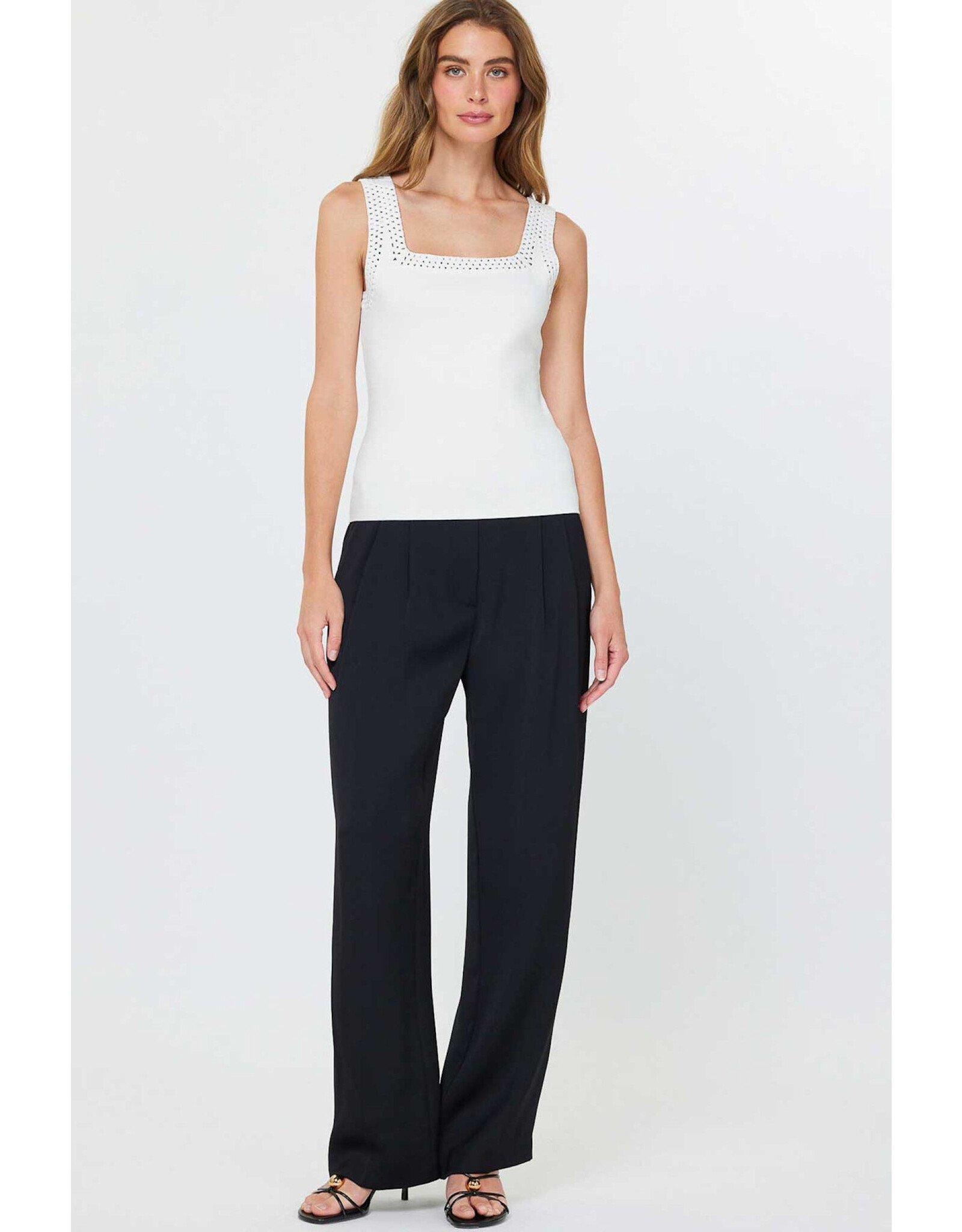 SQUARE NECK KNIT TANK TOP