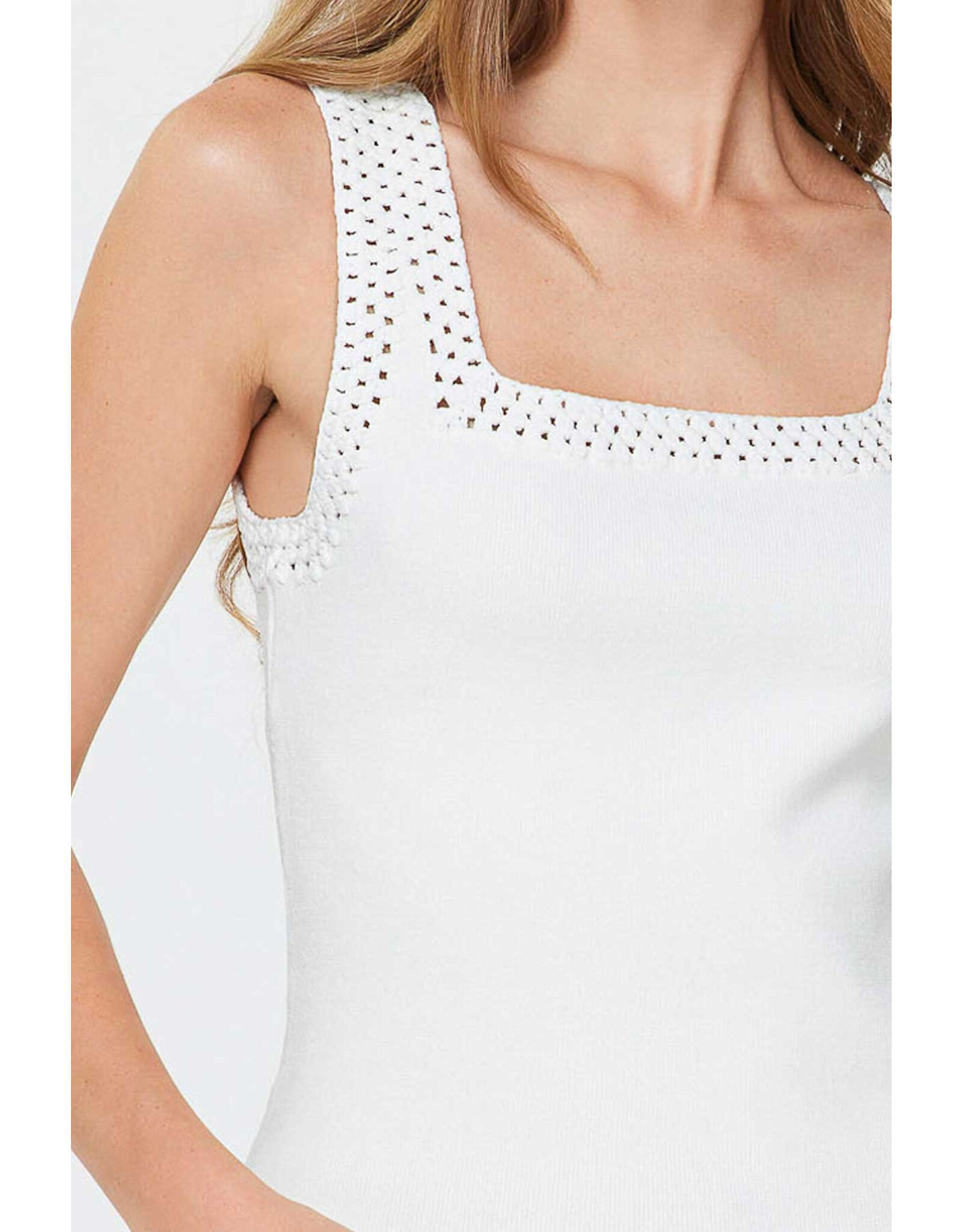 SQUARE NECK KNIT TANK TOP