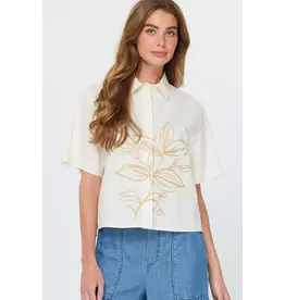 SSLV BUTTON DOWN W/EMB MOTIF