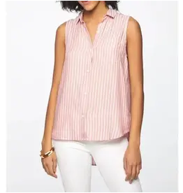 Beachlunchlounge SLVLESS STRIPED BUTTON UP