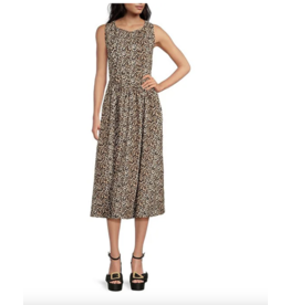 LEOPARD PRINT POPLIN SUNDRESS