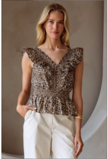 SMOCKED SLVLESS TANK STYLE TOP