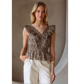 SMOCKED SLVLESS TANK STYLE TOP