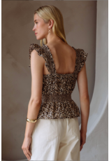 SMOCKED SLVLESS TANK STYLE TOP
