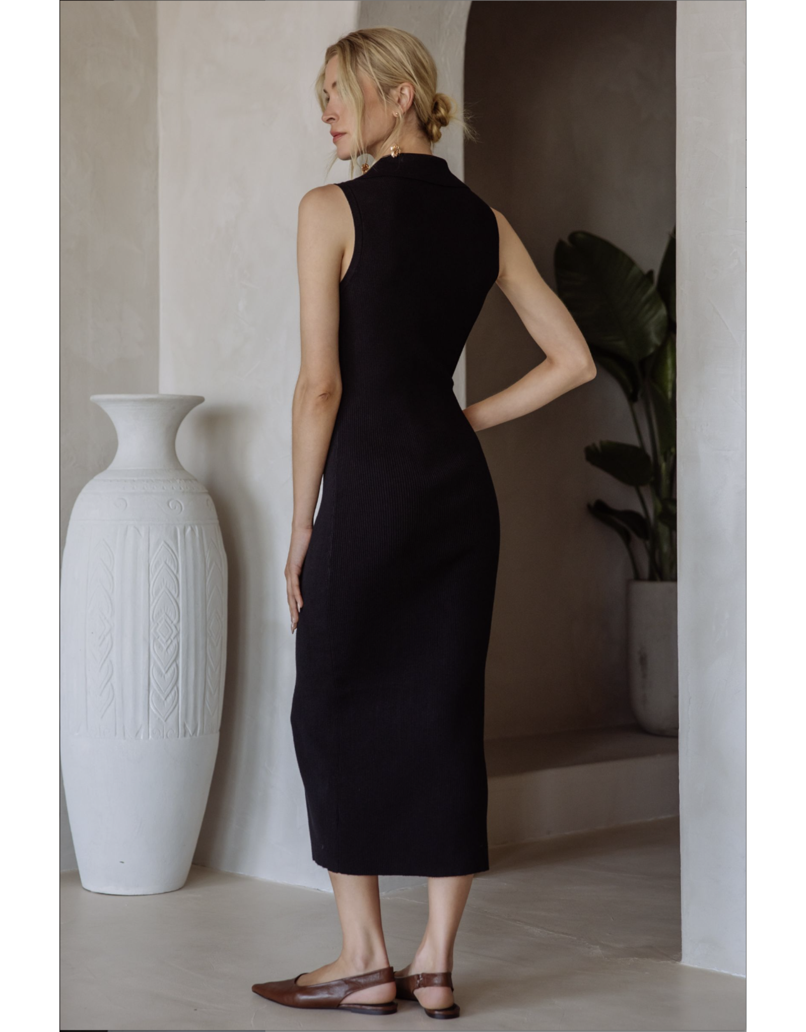 RIBBED KNIT TANK DRESS