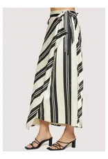 LOST + WANDER SUMMER STRIPED SATIN WRAP SKIRT