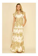 GEOMETRIC PRINT TIERED MAXI DRESS