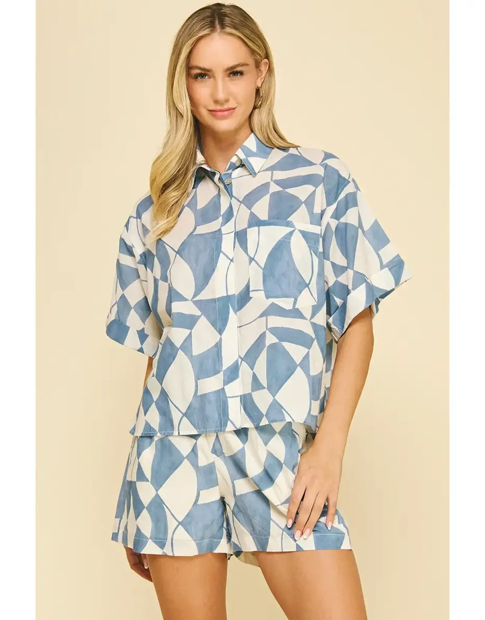 PRINT BUTTON DOWN SHIRT