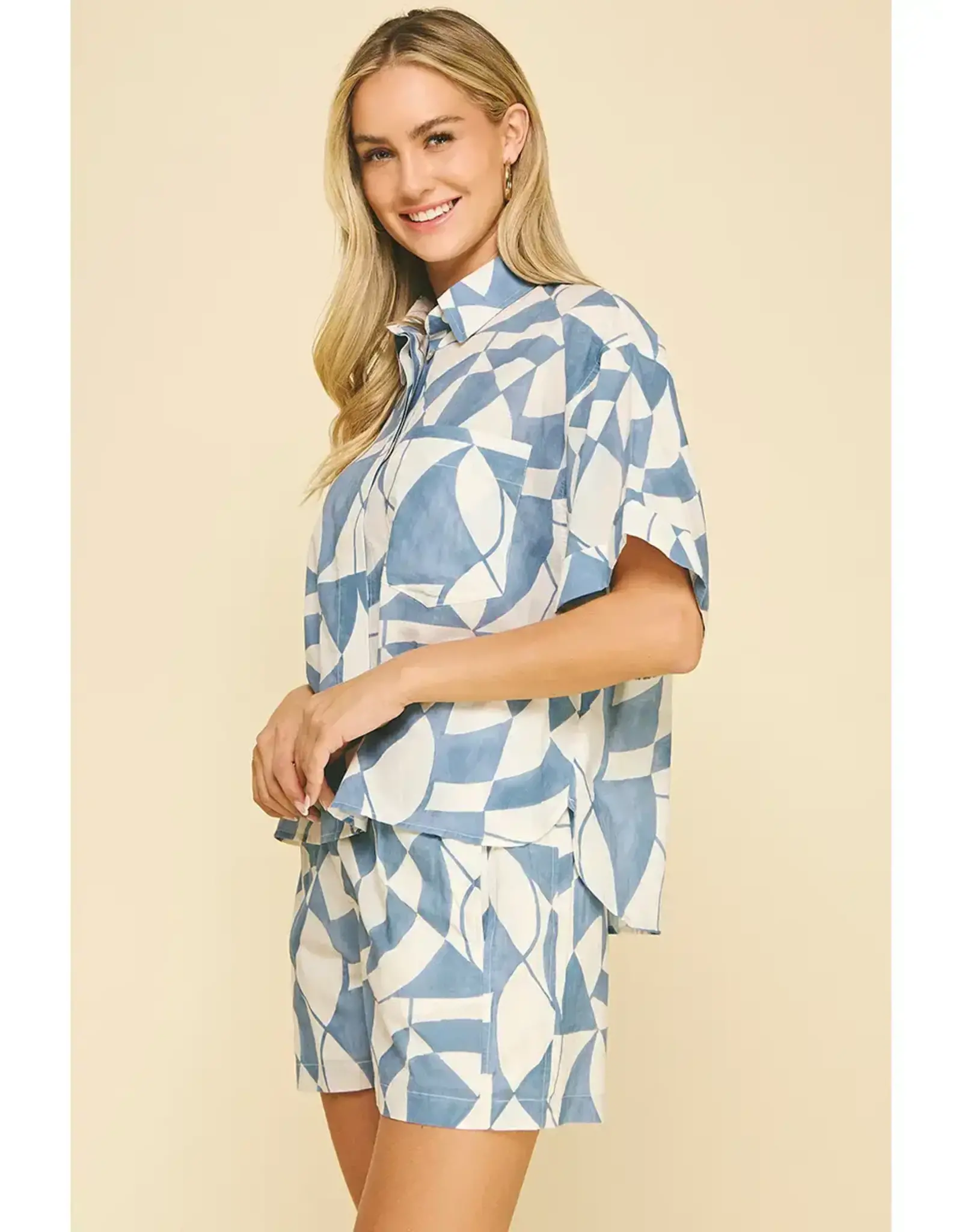 PRINT BUTTON DOWN SHIRT