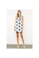 TIE STRAP VNECK PRINT DRESS