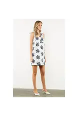 TIE STRAP VNECK PRINT DRESS