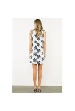 TIE STRAP VNECK PRINT DRESS