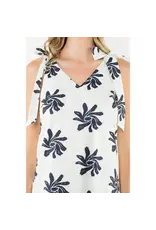 TIE STRAP VNECK PRINT DRESS