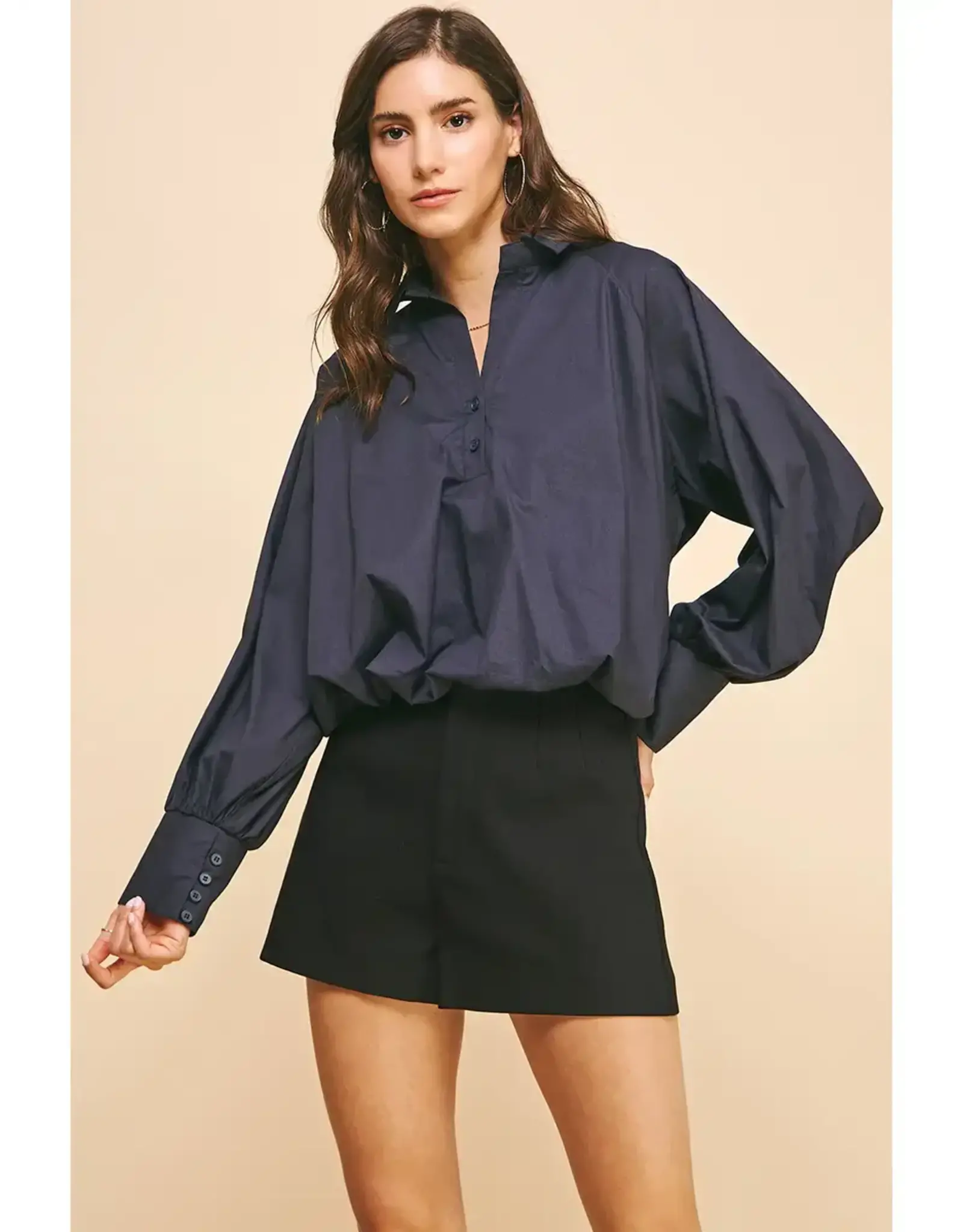 LOOSE FIT LONG SLV BOUSE