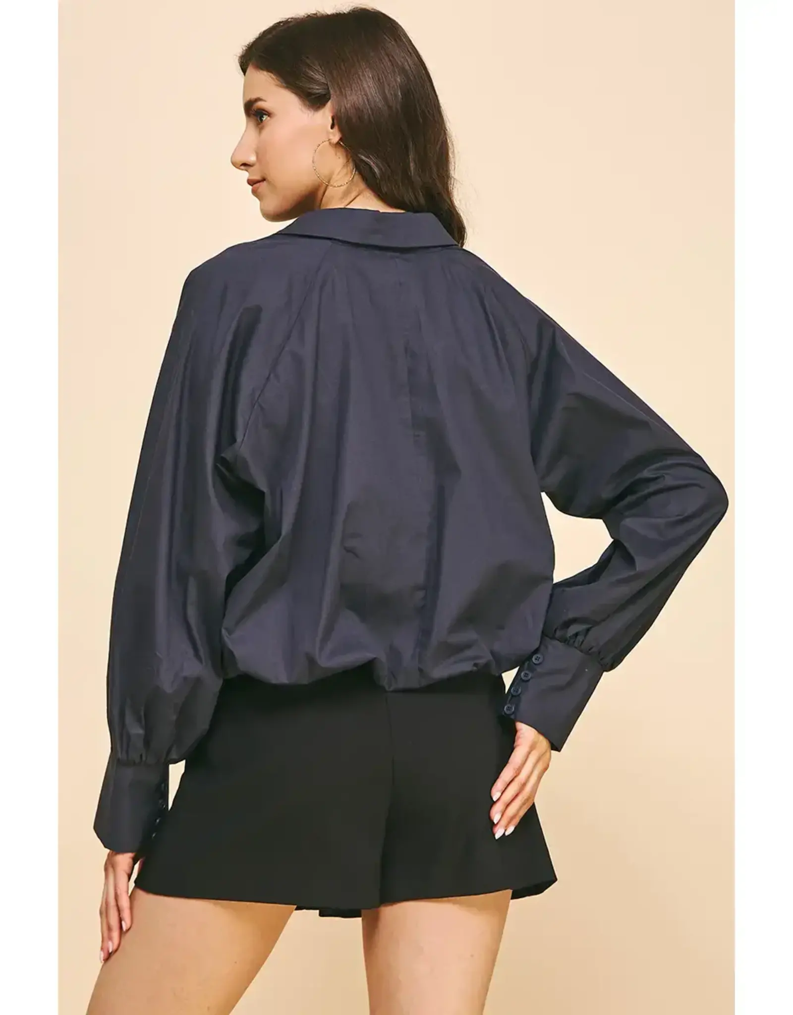 LOOSE FIT LONG SLV BOUSE