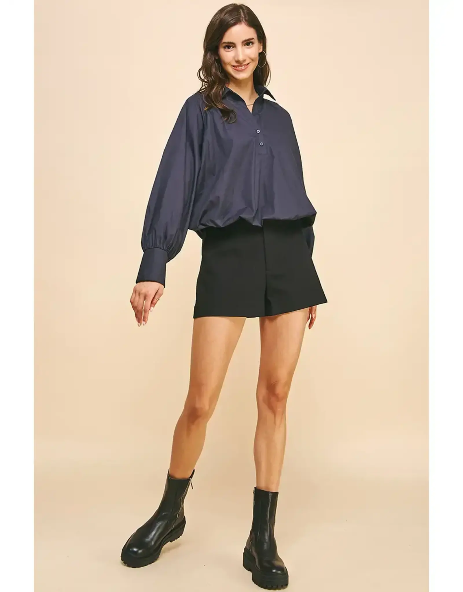 LOOSE FIT LONG SLV BOUSE